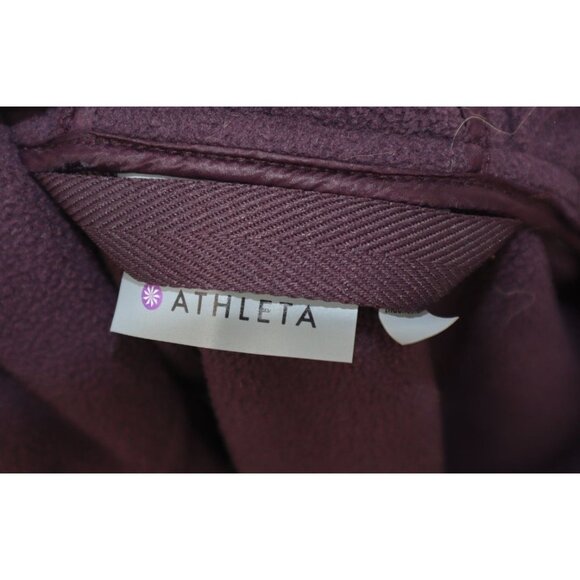 COPY - Athleta Womens Plum Quilted Full-Zip Fleece Jacket With Hood Size S - Picture 2 of 10